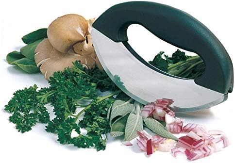 Norpro Stainless Steel Double Blade Mezzaluna Herb Chopper & Cover - Image 4