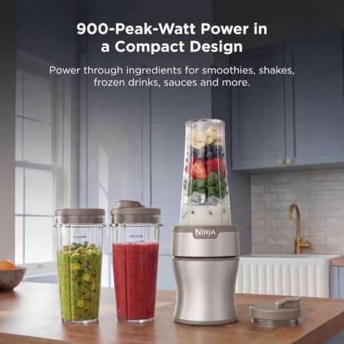 Ninja Nutri-Plus Personal Blender, 900PW, (3) 20oz Cups, Taupe, BN301BRBRN - Image 2