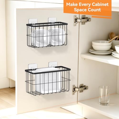 2-Pack Adhesive Cabinet Door Organizer, 5.9" Inside Cabinet Storage