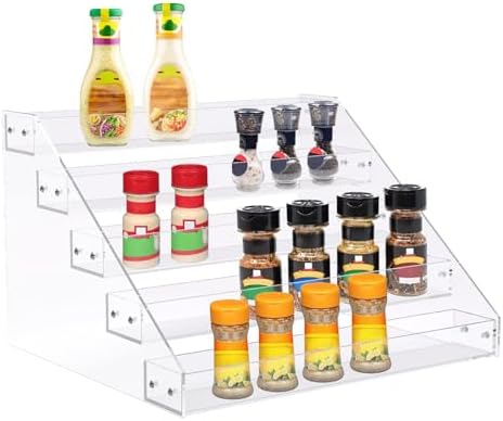 Clear Acrylic 5-Tier Spice Rack for Countertops