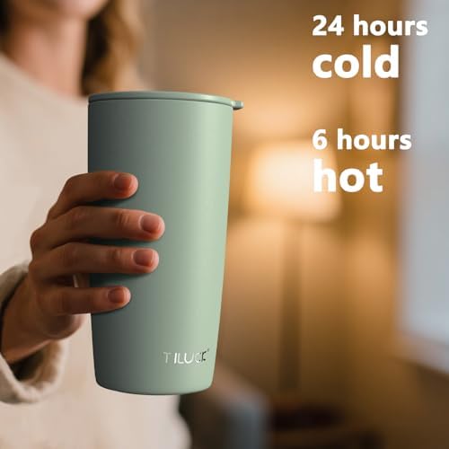 TILUCK 20 oz Insulated Coffee Tumbler with BPA-Free Lid - Image 3