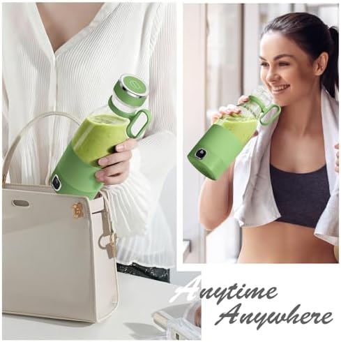 350ml Portable Blender,Personal Size Blenders, Shakes & Smoothies-Green - Image 2