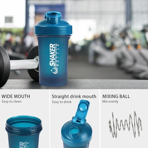 400ml Protein Shaker Bottle,Gym Small Shakes Cup with Mixing Ball - Image 3