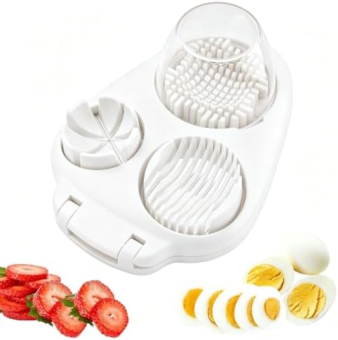 3-in-1 Egg Slicer for Hard Boiled Eggs, Heavy Duty SS Egg Cutter by Unknown