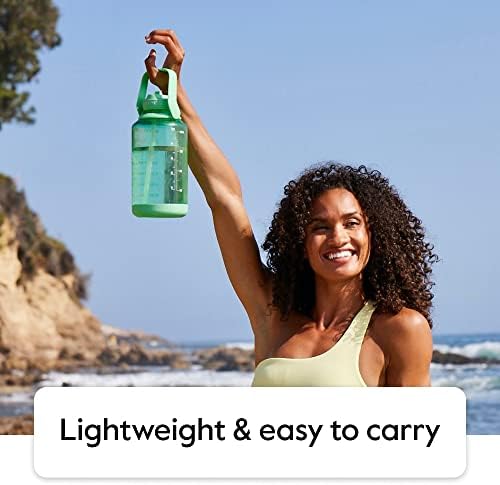 Motivational Water Bottle with Straw Lid and Time Marker (64 oz, Vivacity Purple) - Leakproof, BPA Free Water Bottle for Daily Intake Tracking