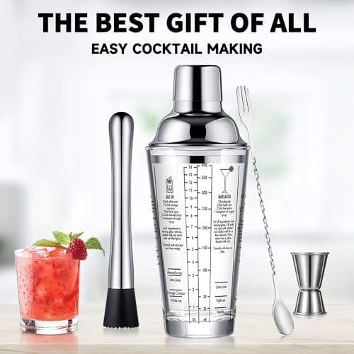 Glass Cocktail Shaker Set Mixing Bar Tools