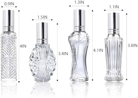 4 Pcs Vintage Glass Refillable Perfume Bottles Empty Spray Set - Image 2