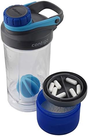 Contigo Shake & Go Fit Shaker Bottle with Storage Container, 22 oz, Carolina Blue - Image 2