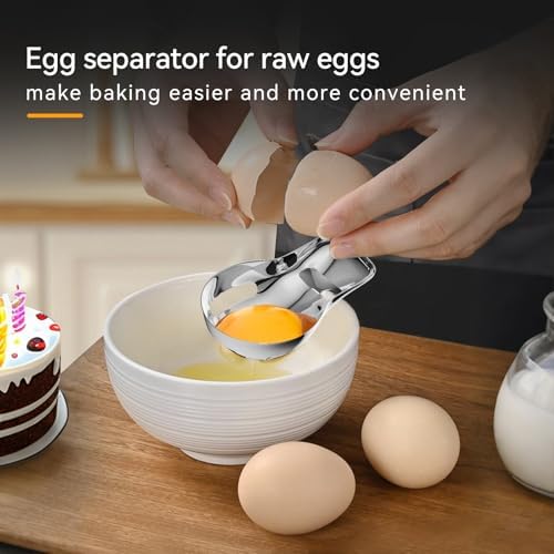 Egg Yolk Separator，Egg Separator for Raw Eggs,Food Grade Stainless Steel Egg Yolk White Separator, Kitchen Baking Gadgets - Image 5