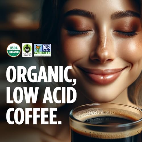 Perfect Low Acid USDA Organic Coffee Beans, Fair Trade, 11oz