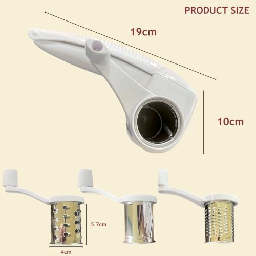 Rotary Cheese Grater Set, White