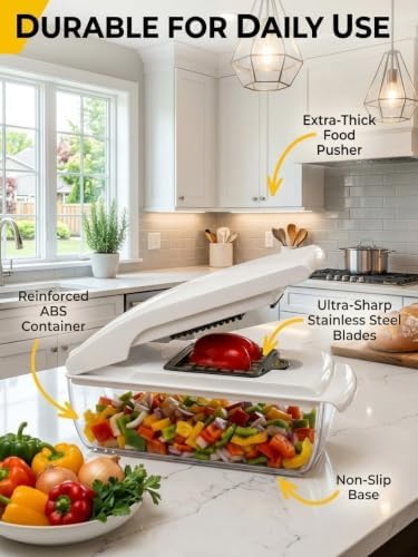 18-in-1 Vegetable Chopper, Veggie Chopper & Onion Cutter with Container, Food Chopper & Dicer, Multifunctional Vegetable Slicer, Mandoline Slicer & Grater, Kitchen Gadgets for Meal Prep