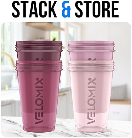 4 Pack 20oz Protein Shaker Bottle for Protein Mixes, Berry Blend