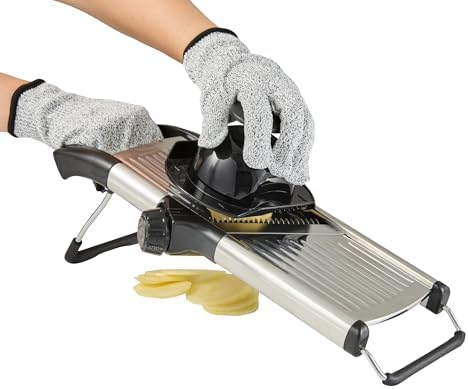 Restaurantware Adjustable Stainless Steel Mandoline Slicer with Guard, 1 Ct - Image 2