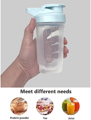 Shaker Bottle Protein Shakes Cup and 10-Ounce/300ML Shaker-Bottle with Whisk Balls, Protein Shaker- Bottles Set, Non-BPA plastic(Bule+Purple(2PCS)) - Image 4