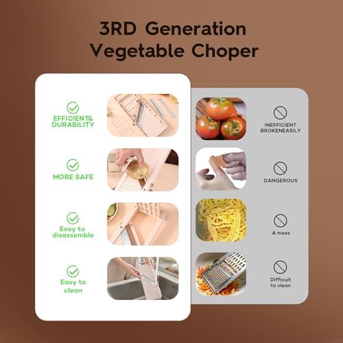 Mandoline Slicer for Kitchen, Upgrade Slicer for Vegetable, Professinal Japanese Vegetable Cutter with 4 Stainless Steel Blades - Image 3