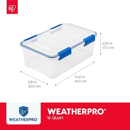 IRIS USA 3-Pack Storage Bins With Gasket Lids, 16-Quart Capacity, Clear