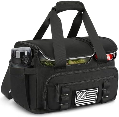 Lunch Box for Men Women, 15L Insulated Lunch Bag with Hot/Cold Compartment