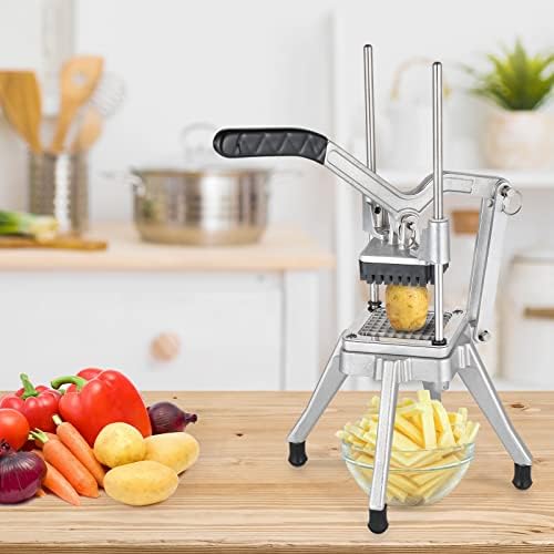ROVSUN Commercial Vegetable Chopper French Fry Cutter Potato Slicer Fruit Chopper, Super Value Set of Suction Feet, 1/2'', 3/8'', 1/4'', 8-Wedge Blades and Pusher Blocks for Restaurant, Home & Kitchen - Image 6