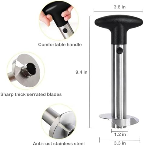 Premium Fruit Corer Set - Effortless Core Removal for Apples, Pears, and Pineapples - Upgraded Stainless 2 In 1 Corers, Pineapple Corer and Slicer Tool,Easy to Use and Clean