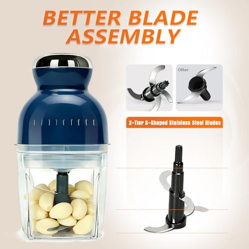 Brigii Electric Garlic Mincer & Onion Chopper, 3-Cup Mini Food Processor - Image 5
