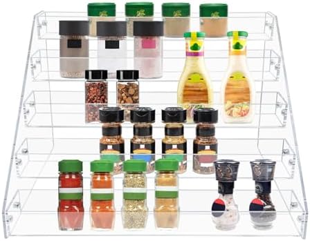 Clear Acrylic 5-Tier Spice Rack for Countertops