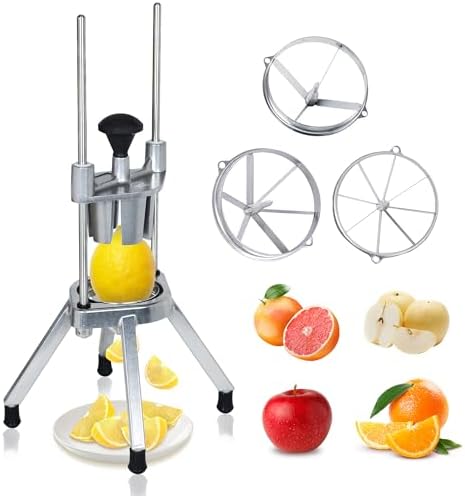 Hakka Commercial Easy Wedger Slicer Lemon Cutter with 3 Blades, 4/6/8 Wedger Stainless Steel Fruit Cutter Lime Slicer for Lemons Limes Tomatoes Potatoes by HAKKAFOODPROCESSING