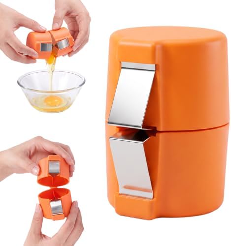Egg Shell Opener, Egg Shell Cutter, 2027 Upgraded Handheld Egg Opener for Hard Boiled Eggs, Egg Cracker Tool for Raw Egg, Stainless Steel Eggshell Breaker Eggs Shell Cutter (Orange, 4pcs) by Unknown