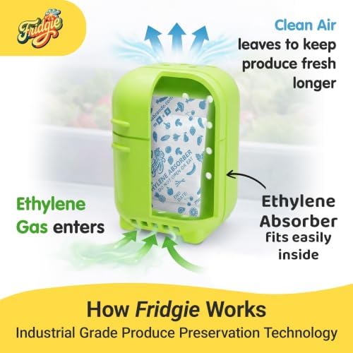 Fridgie Produce Saver, Ethylene Gas Absorber for Fridge, Vegetable Saver