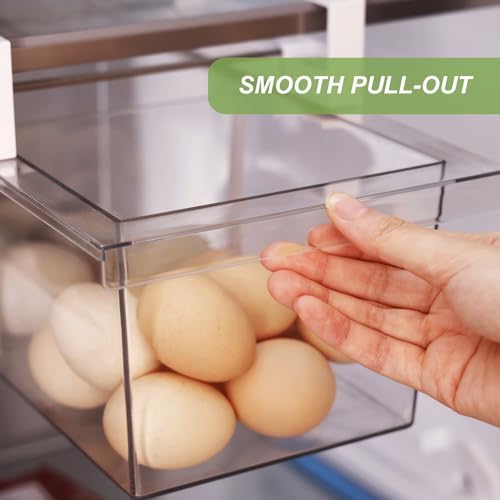 2 Pack Extra-Large Deli Drawer Organizer for Refrigerator Pull Out
