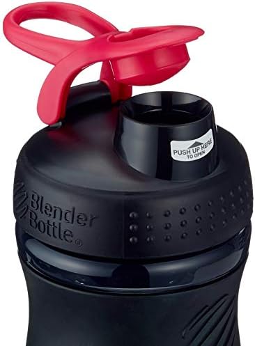 BlenderBottle SportMixer Tritan Grip Shaker Bottle, Transparent Black/Pink, 20-Ounce - Image 3