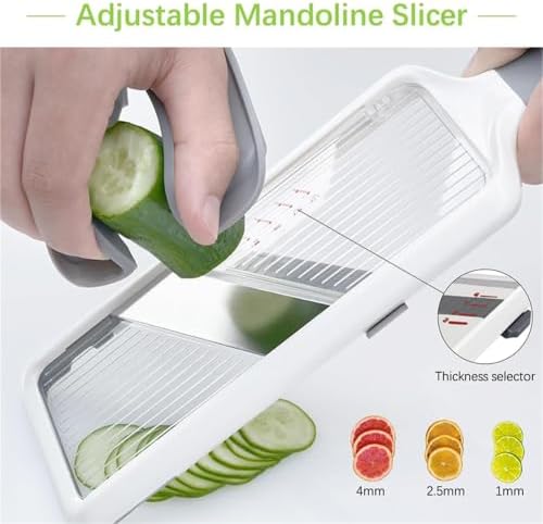 Multi Handheld Mandoline Slicer with Adjustable Stainless Steel Blade - Image 2