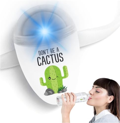 Drink Water Reminder, Smart Light for Water Bottle, Fits Most Bottles, Lights Up when Time to Drink, Hidrate Smart Water Bottle Reminder to Drink, Smart Hydration Reminder, Water Tracker - CACTUS