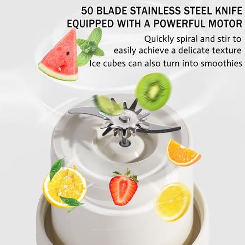 Portable Smoothie Blender for Smoothies & Shakes 46oz 1400ML USB Charging Cordless Powerful Blades Blending Portable Juice Cup Blender for Small Ice Fruit Vegetable Crush Kitchen Gym Outdoor - Image 4