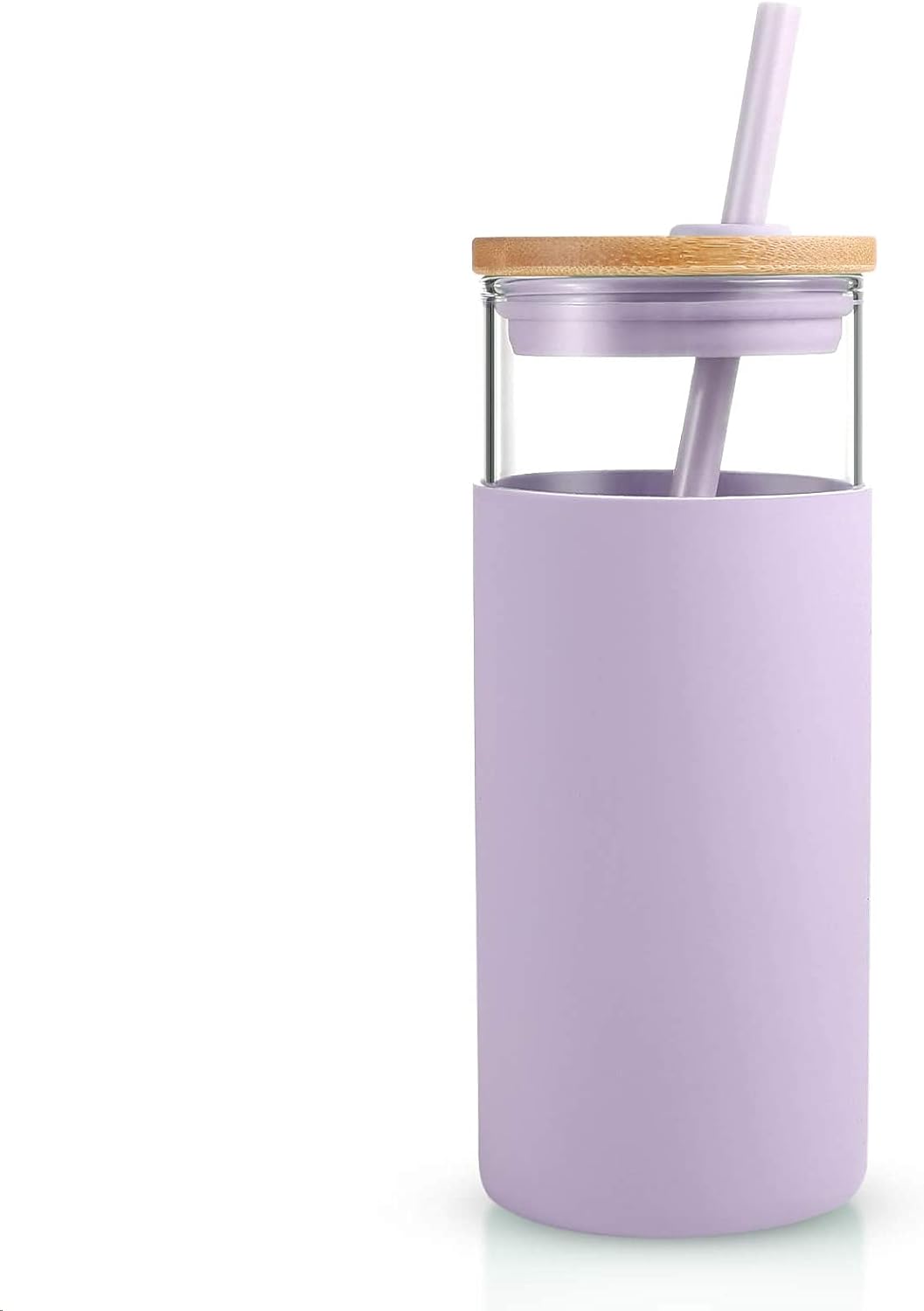 20 oz Glass Tumbler with Lids and Straws, Reusable Iced Coffee Cups