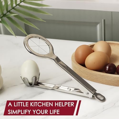 Best Utensils Stainless Steel Egg Slicer Wedger Cutter, Divides Hard Boiled Eggs Into 6 Equal Segments In One Action - Image 4