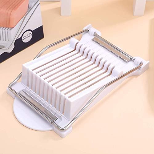 Slicer, Luncheon Meat Slicer Boiled Egg Fruit Soft Cheese Butter Slicers Cutter, Stainless Steel Wires, Cuts 10 Slices (White) - Image 6