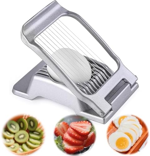 Hard-Boiled Egg Slicer, Strawberry Slicer, Stainless Steel Wire, Suitable for Hard-Boiled Eggs, Strawberries, Butter, Kiwis, Heavy-Duty Aluminum Tomato Sliver by Jormey