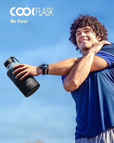 Half Gallon Water Bottle Insulated with Straw & 3 Leakproof Lids