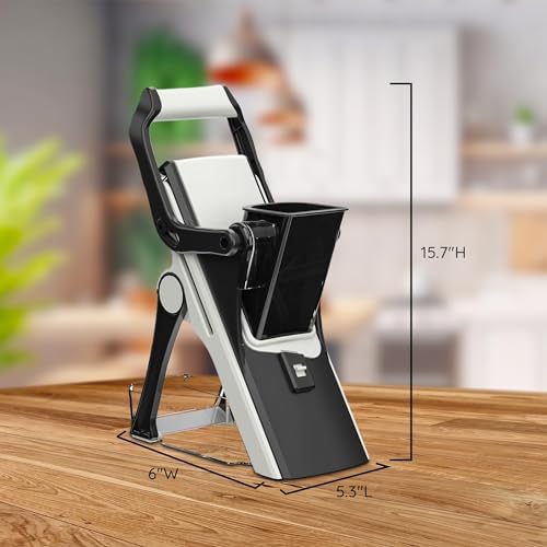 Mandoline Food Slicer - Multi Vegetable Chopper & Food Veggie Cutter with Stainless Steel Blades - Onion, Carrot & Potato Slicer for Cooking & Kitchen Meal Prep - Image 4