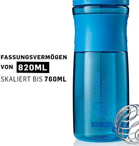 BlenderBottle SportMixer Tritan Grip Shaker Bottle, Cyan/Cyan, 28-Ounce - Image 3