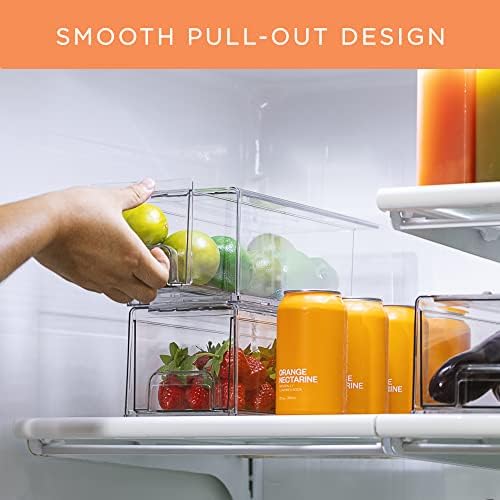 Clear Storage Drawers for Refrigerator & Pantry (Small Wide, 2 Pack)