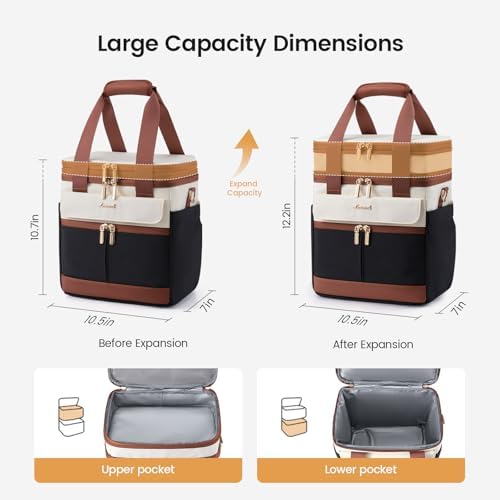 Insulated Lunch Box for Women,Large Adult Lunch Cooler Bag Men
