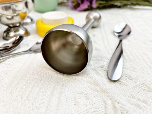 10 Pcs Egg Cups for Soft Boiled Eggs, Egg Cracker Topper Set for Raw Hard Boiled Eggs, 4X Egg Spoons, 4X Egg Cups, 1x Magnet Egg Piercer, 1x Stainless Steel Egg Topper Egg Guillotine