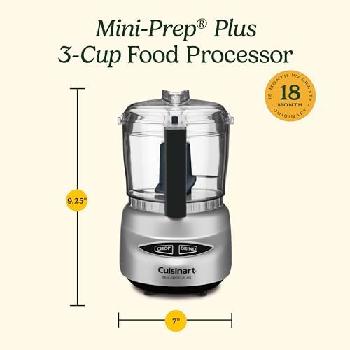 Mini Food Processor, Reversible Blade, 3-Cup Capacity
