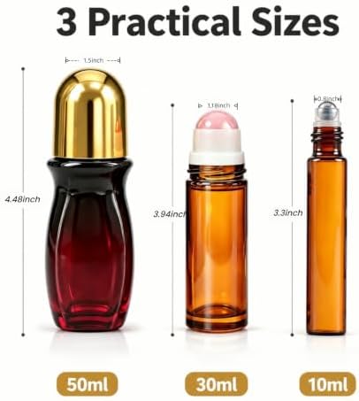 Rose Quartz Roller Bottles for Essential Oils, Empty Leakproof - Image 4