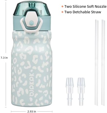 BJPKPK 14 oz Insulated Water Bottle, Straw, Handle, Stainless Steel Flask - Image 4