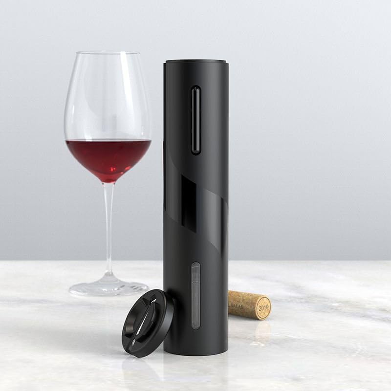 5 in 1 Automatic Electric Wine Bottle Opener,Rechargable Cordless Corkscrew, 50+ Uses Per Charge, Includes Foil Cutter & Wine Stopper,Perfect for Home Bar, Gifts (CE/FCC/RoHS Certified)(black)