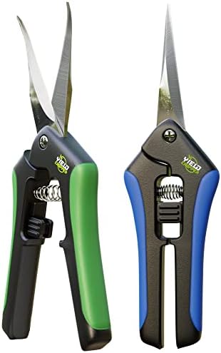 Hydroponic 2Pack Microtip Straight blade/Curved Blade Flower Leaf Trimmer Pruning Shears