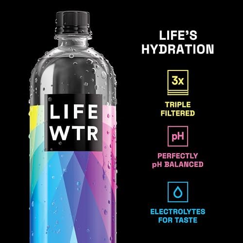 Premium Purified Water, pH Balanced with Electrolytes, 100% recycled plastic bottles, 23.7 Fl Oz Flip Cap Bottles, 700 mL (Pack of 12)